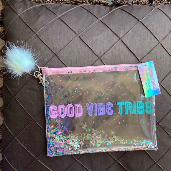NWT, clear pouch, ‘Good Vibe Tribe’, stocking stuffer - Picture 1 of 3